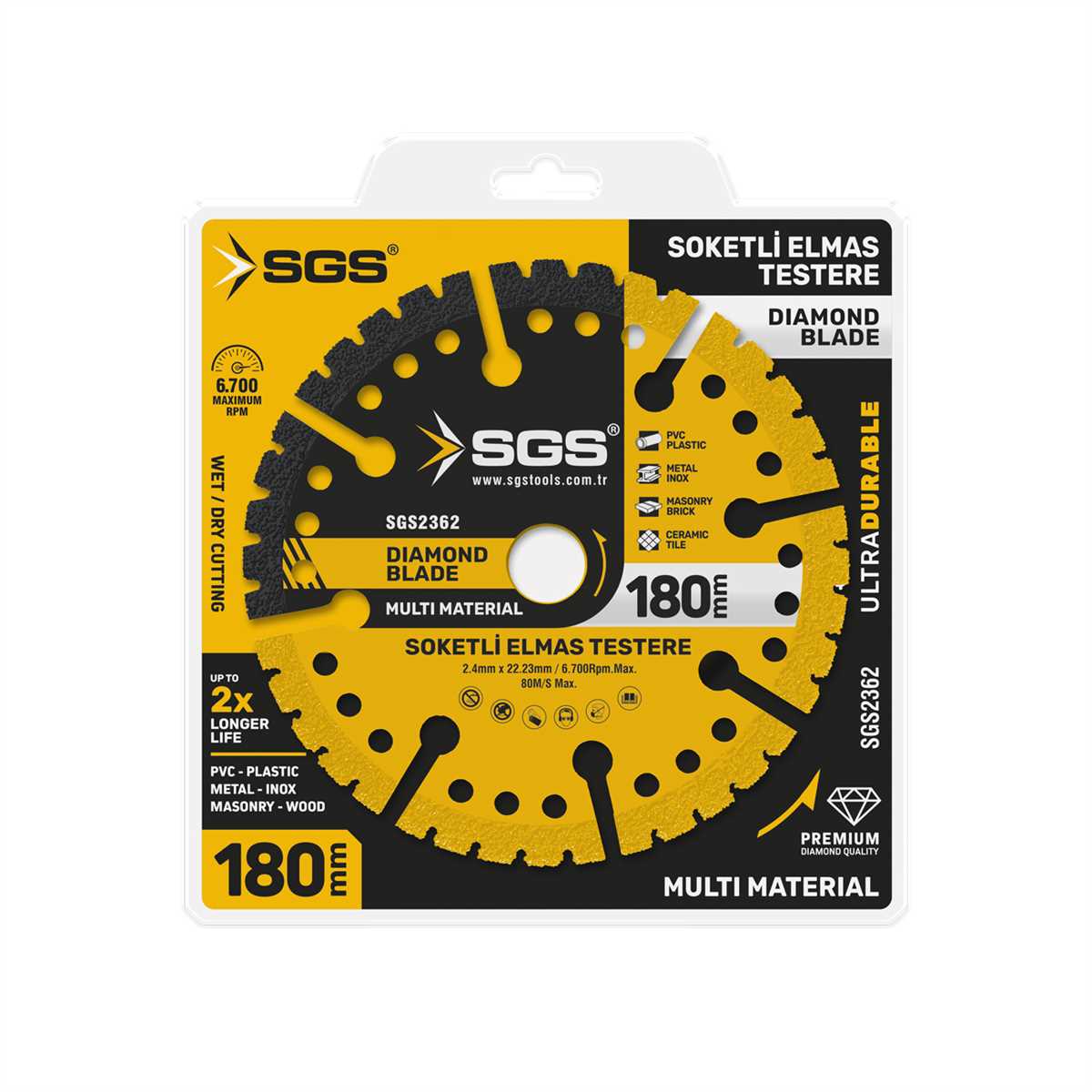 ÇOK AMAÇLI MULTI-MATERIAL ELMAS KESME DİSKİ 180 MM